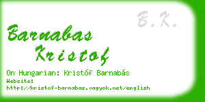 barnabas kristof business card