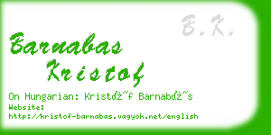 barnabas kristof business card